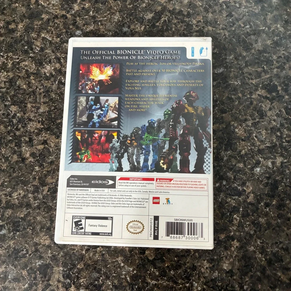 Bionicle Heroes Nintendo Wii Game with Bonus Bionicle 3 DVD and Manual